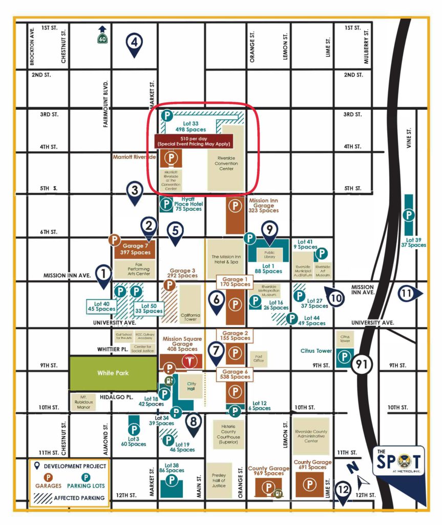 Downtown Riverside Parking Map – 2023 Annual Meeting